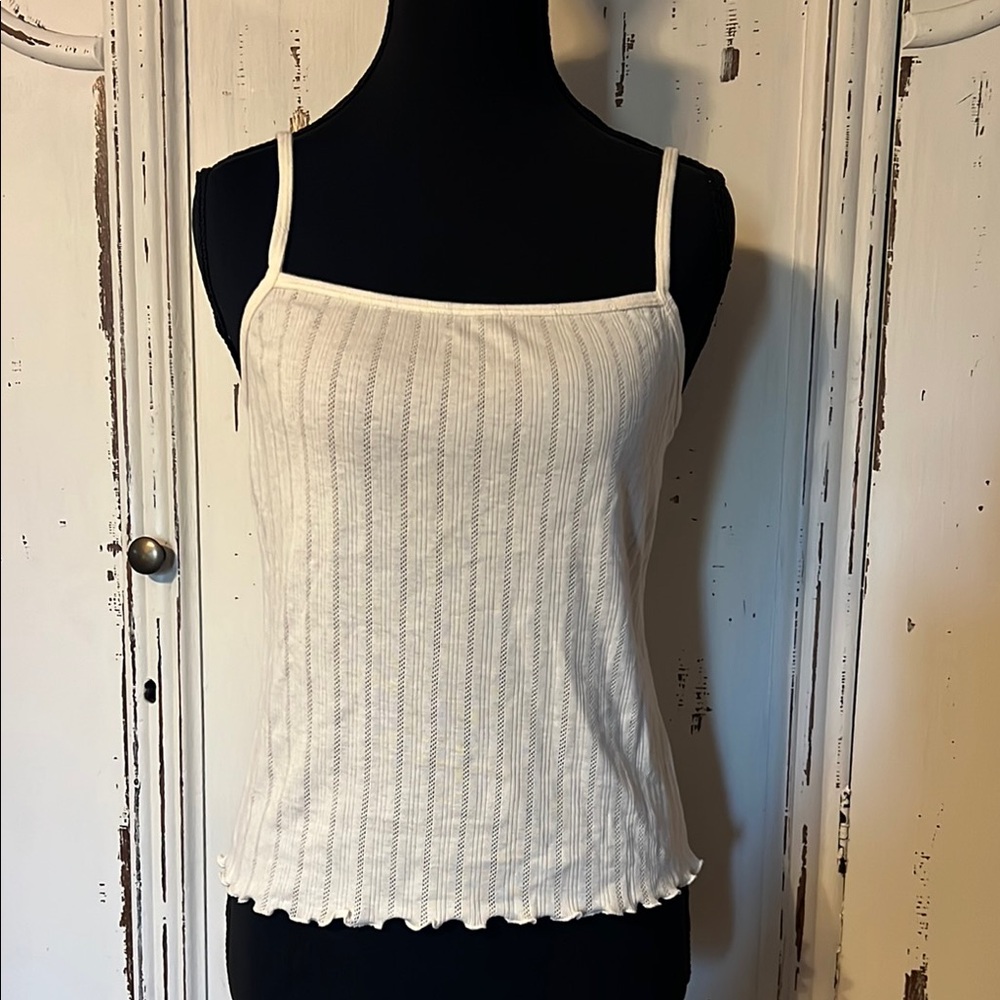 Eberjey Cream Ribbed Camisole Top